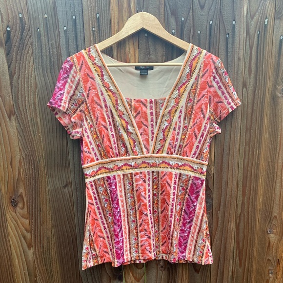 Style & Co. funky printed short sleeve flowy bliss size M - Picture 3 of 6